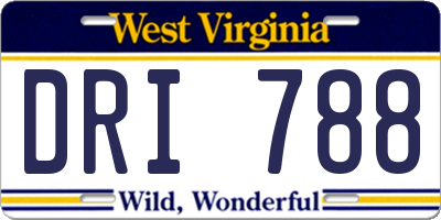 WV license plate DRI788