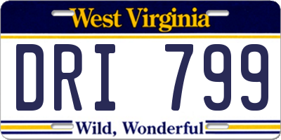WV license plate DRI799