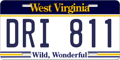 WV license plate DRI811
