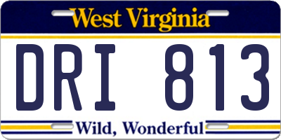 WV license plate DRI813