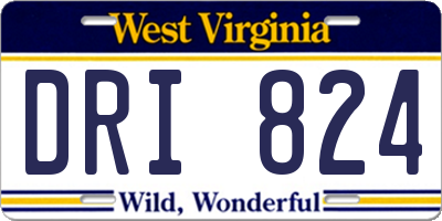 WV license plate DRI824