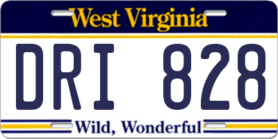 WV license plate DRI828