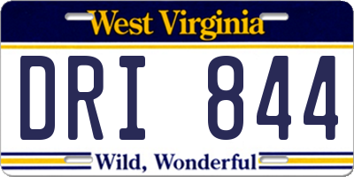 WV license plate DRI844