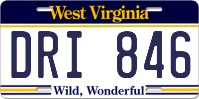 WV license plate DRI846