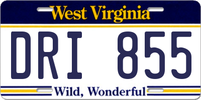 WV license plate DRI855