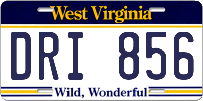 WV license plate DRI856