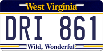 WV license plate DRI861