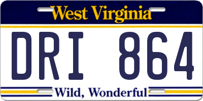 WV license plate DRI864
