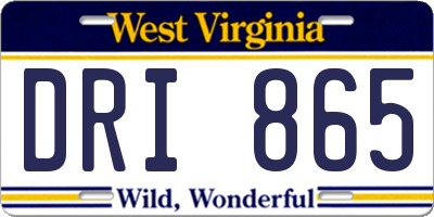 WV license plate DRI865