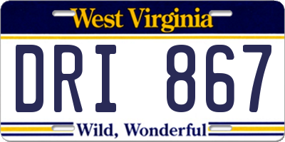 WV license plate DRI867