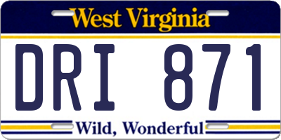 WV license plate DRI871
