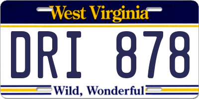 WV license plate DRI878