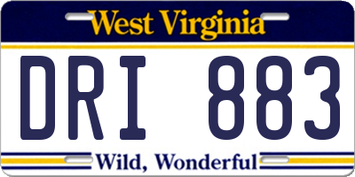 WV license plate DRI883