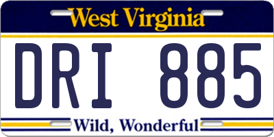 WV license plate DRI885