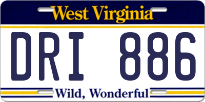 WV license plate DRI886