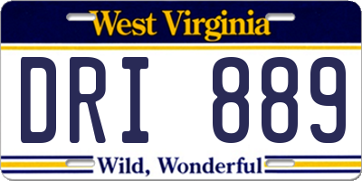 WV license plate DRI889