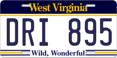WV license plate DRI895