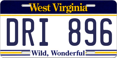 WV license plate DRI896