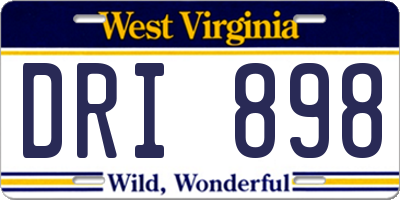 WV license plate DRI898