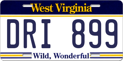WV license plate DRI899