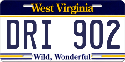 WV license plate DRI902