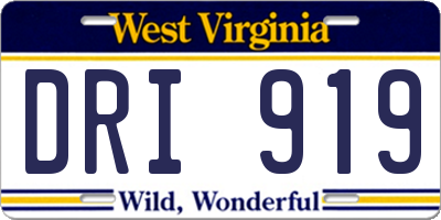 WV license plate DRI919