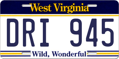 WV license plate DRI945