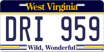 WV license plate DRI959