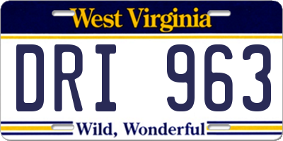 WV license plate DRI963