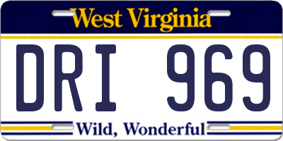 WV license plate DRI969
