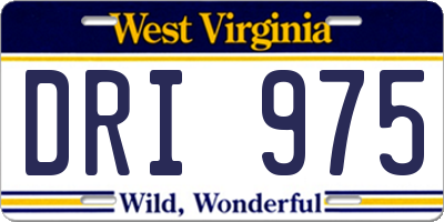 WV license plate DRI975