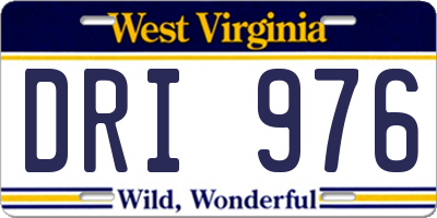WV license plate DRI976