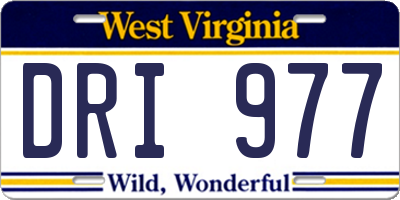 WV license plate DRI977