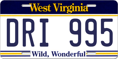 WV license plate DRI995