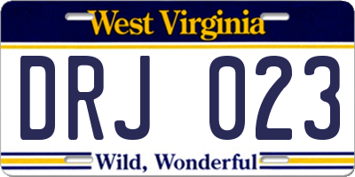 WV license plate DRJ023