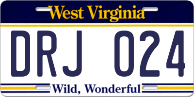 WV license plate DRJ024