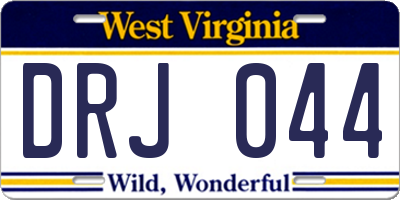 WV license plate DRJ044