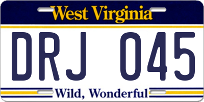 WV license plate DRJ045