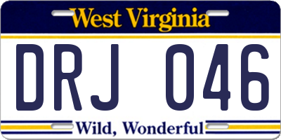 WV license plate DRJ046