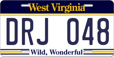 WV license plate DRJ048