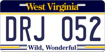 WV license plate DRJ052