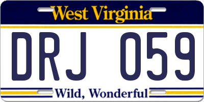 WV license plate DRJ059