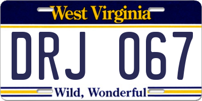 WV license plate DRJ067