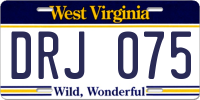 WV license plate DRJ075