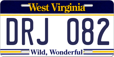WV license plate DRJ082