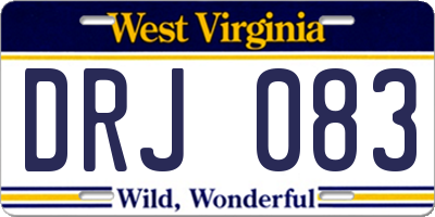 WV license plate DRJ083