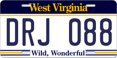 WV license plate DRJ088