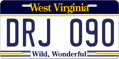 WV license plate DRJ090