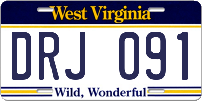 WV license plate DRJ091