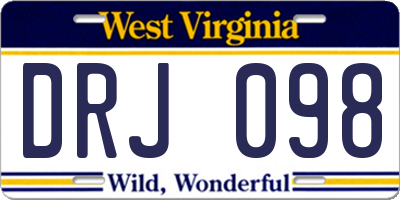 WV license plate DRJ098